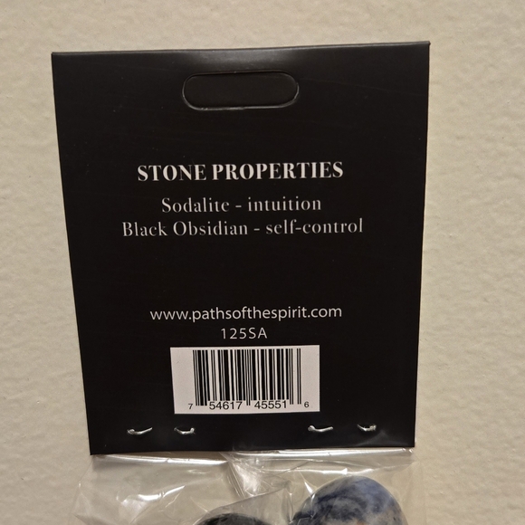 Sagittarius Sodalite & Black Obsidian Stones - Picture 2 of 2